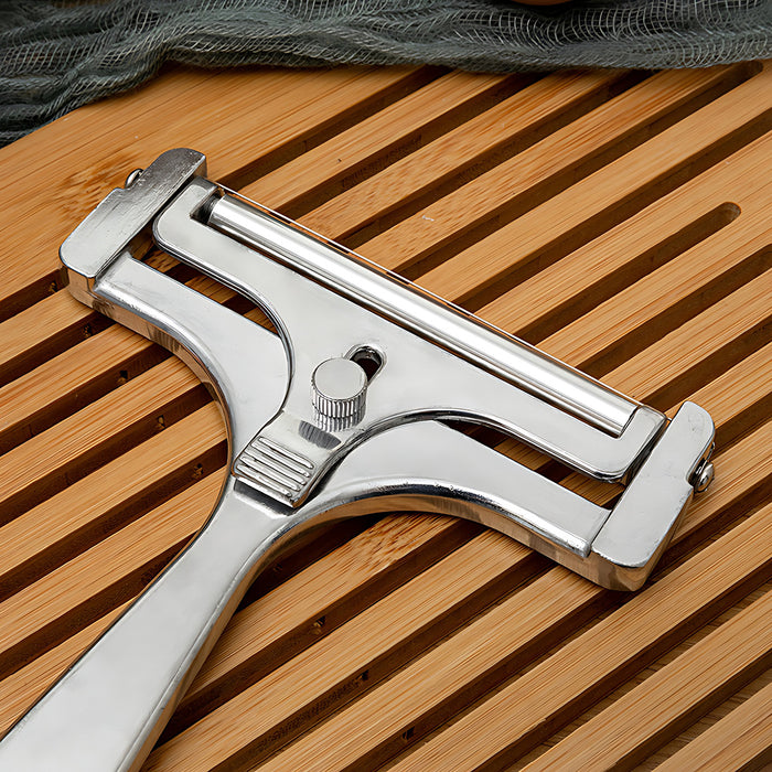 Stainless Steel Cheese Slicer with Adjustable Thickness Silver