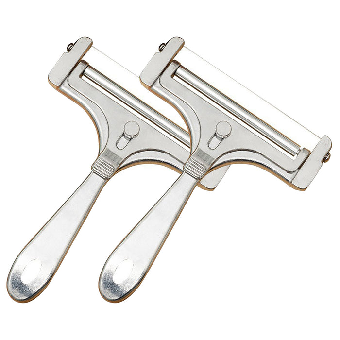 Stainless Steel Cheese Slicer with Adjustable Thickness Silver