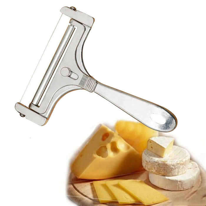 Stainless Steel Cheese Slicer with Adjustable Thickness Silver