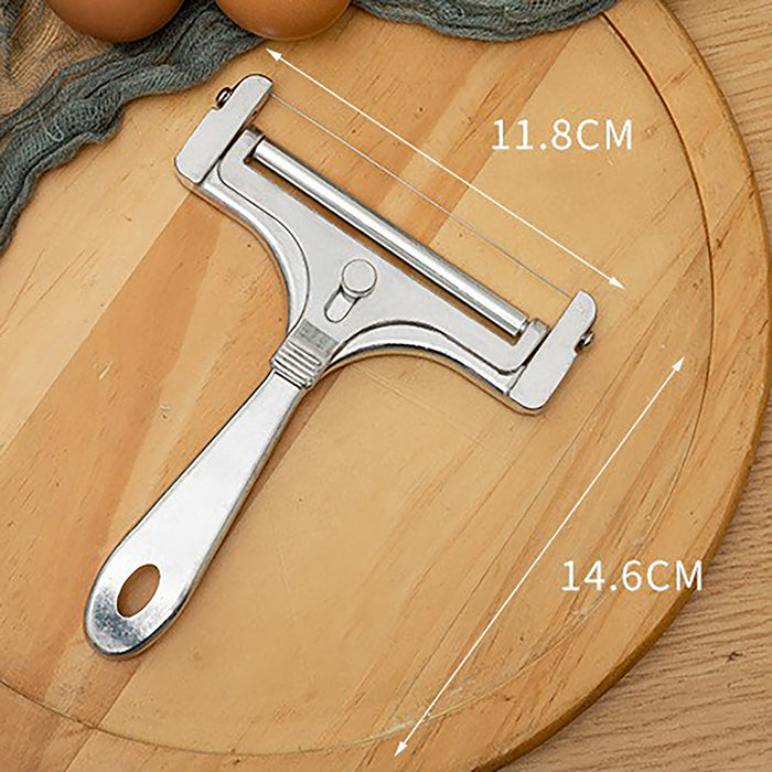 Stainless Steel Cheese Slicer with Adjustable Thickness Silver