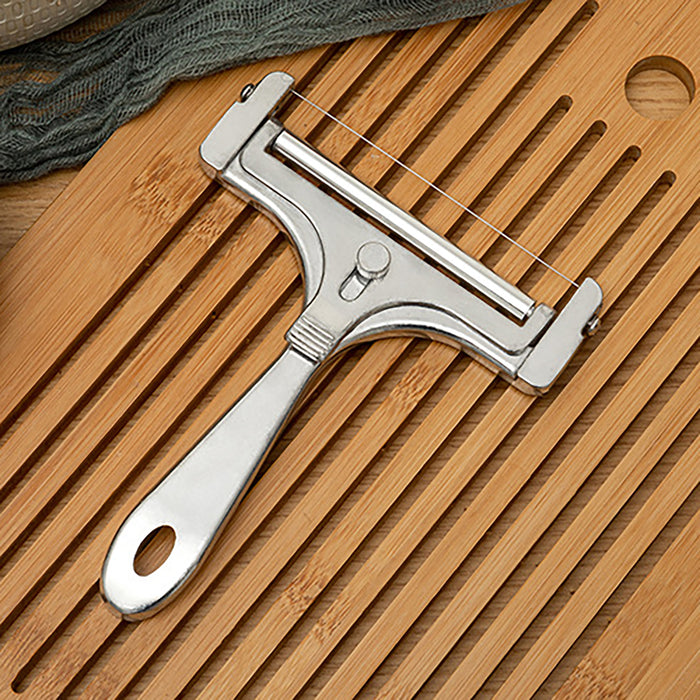 Stainless Steel Cheese Slicer with Adjustable Thickness Silver
