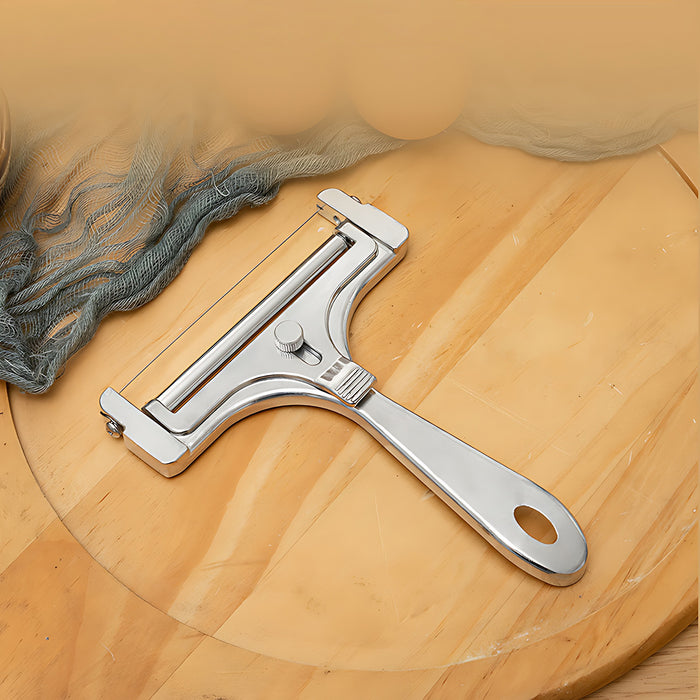 Stainless Steel Cheese Slicer with Adjustable Thickness Silver