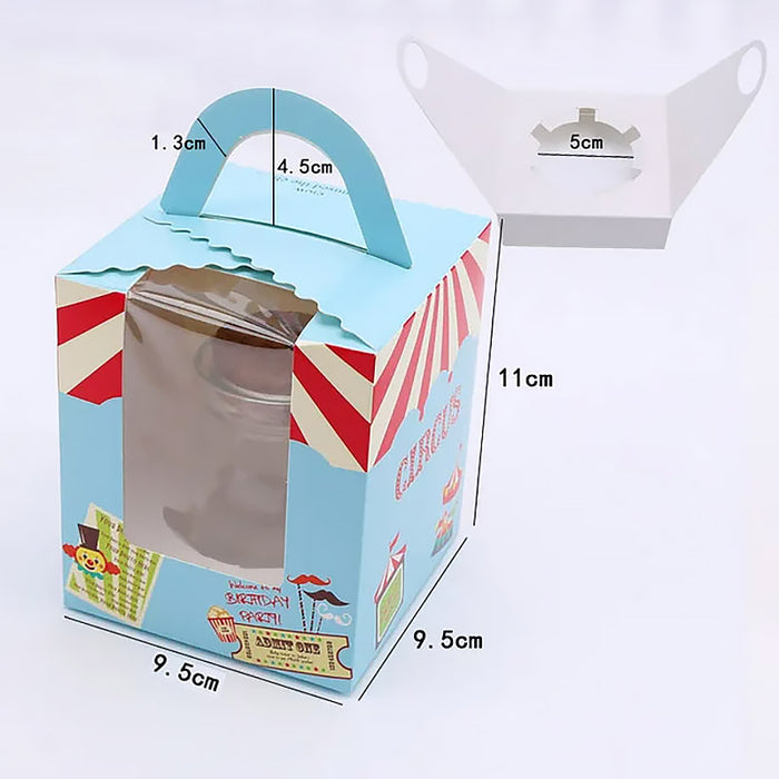 50 Pcs Muffin Cake Boxes with Clear Window and Handle 4 Styles