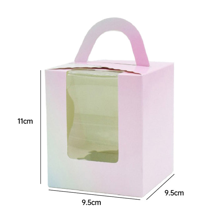 50 Pcs Muffin Cake Boxes with Clear Window and Handle 4 Styles