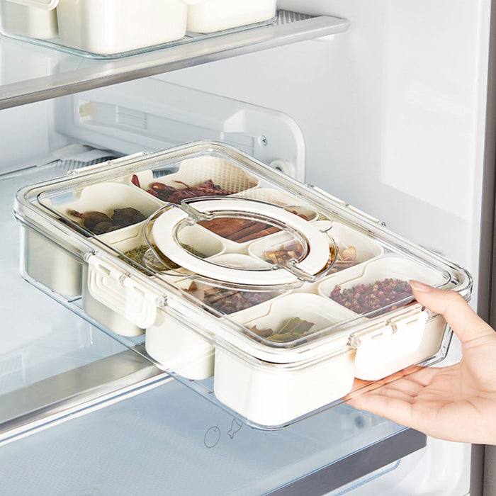 Airtight Food Grade Storage Box Multi Compartment White Clear Lid