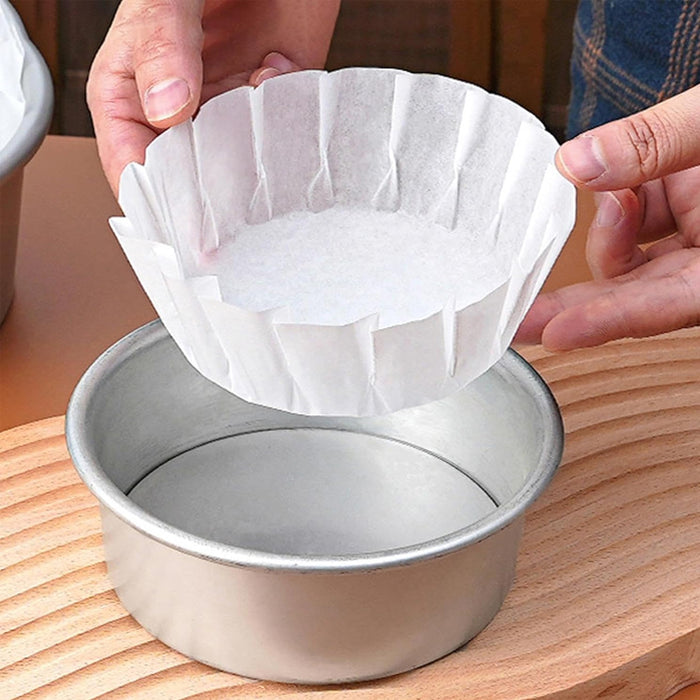 100PCS Non-stick Oil-proof Cake Paper Trays Heat-Resistant Baking Food Serving Plates
