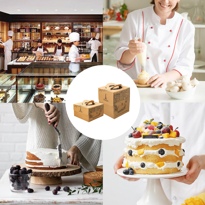 10pcs European Style Kraft Paper Cake Boxes