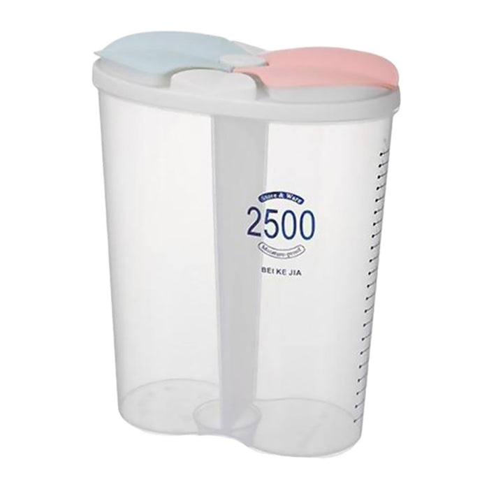 Transparent Kitchen Storage Box with Dividers and Scale Lid