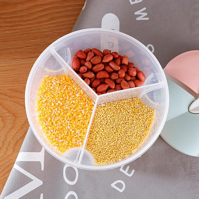 Transparent Kitchen Storage Box with Dividers and Scale Lid