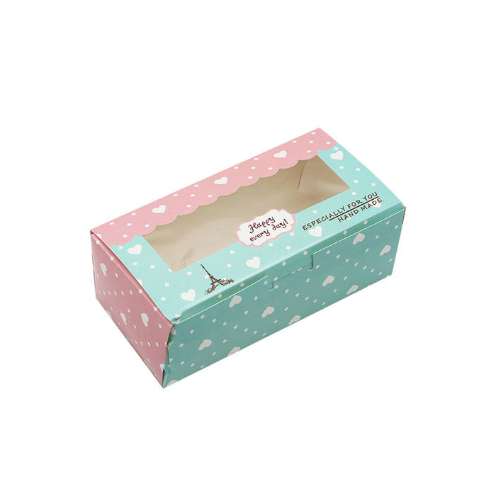 50 Pcs Window Cake Packaging Boxes Food-Grade Cardboard in 6 Styles