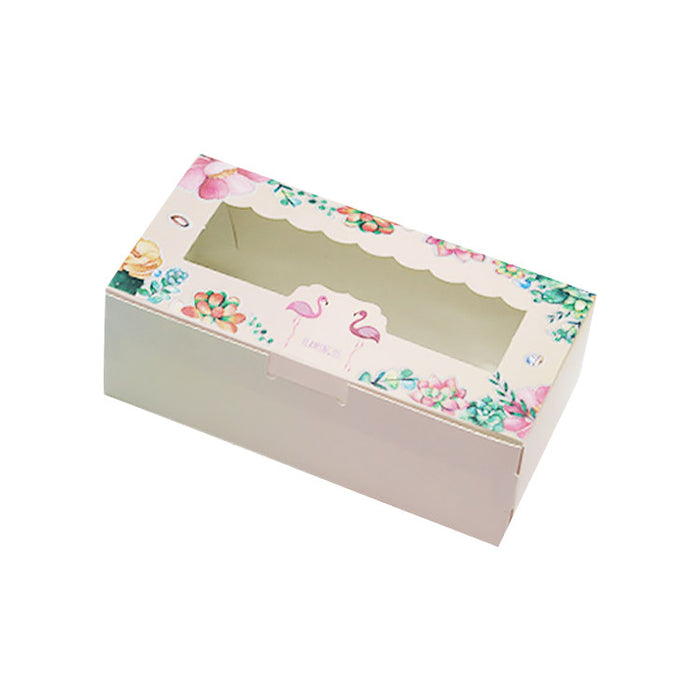 50 Pcs Window Cake Packaging Boxes Food-Grade Cardboard in 6 Styles