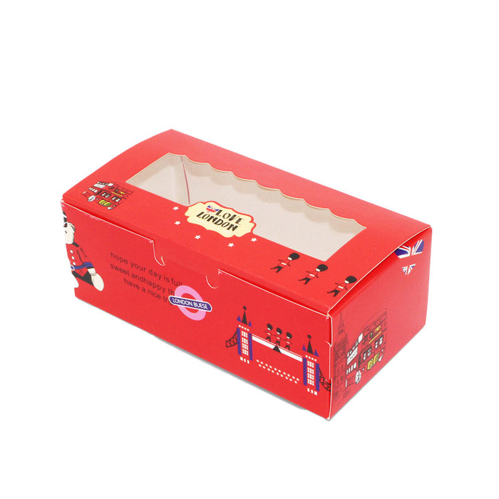 50 Pcs Window Cake Packaging Boxes Food-Grade Cardboard in 6 Styles