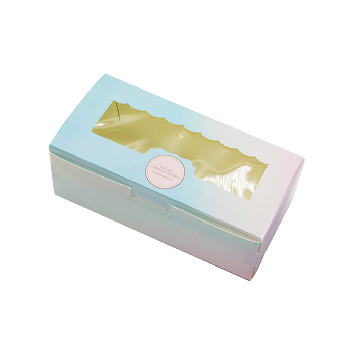 50 Pcs Window Cake Packaging Boxes Food-Grade Cardboard in 6 Styles