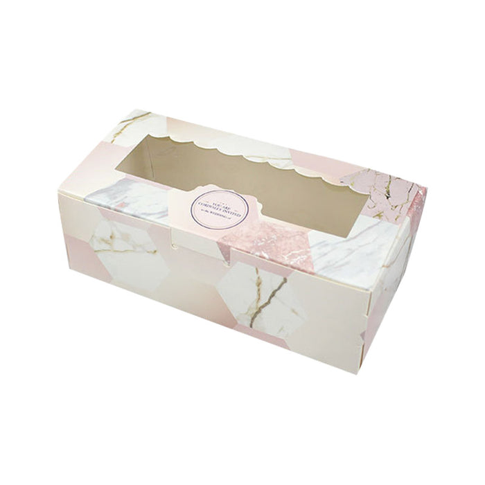 50 Pcs Window Cake Packaging Boxes Food-Grade Cardboard in 6 Styles