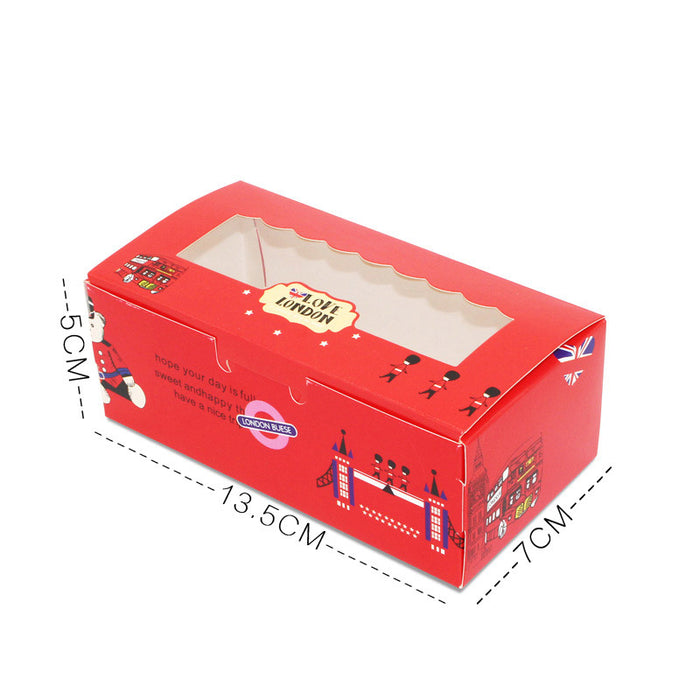 50 Pcs Window Cake Packaging Boxes Food-Grade Cardboard in 6 Styles