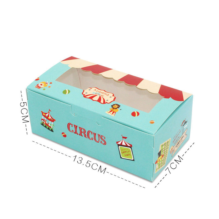 50 Pcs Window Cake Packaging Boxes Food-Grade Cardboard in 6 Styles