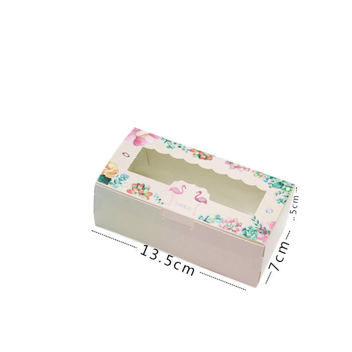 50 Pcs Window Cake Packaging Boxes Food-Grade Cardboard in 6 Styles
