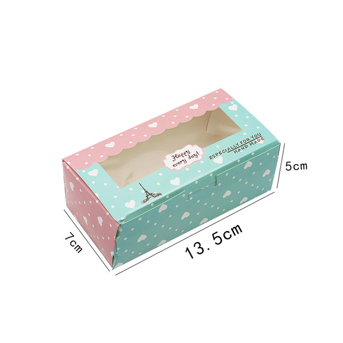 50 Pcs Window Cake Packaging Boxes Food-Grade Cardboard in 6 Styles