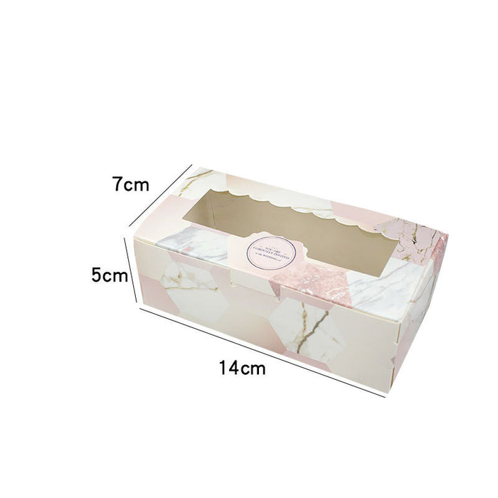 50 Pcs Window Cake Packaging Boxes Food-Grade Cardboard in 6 Styles