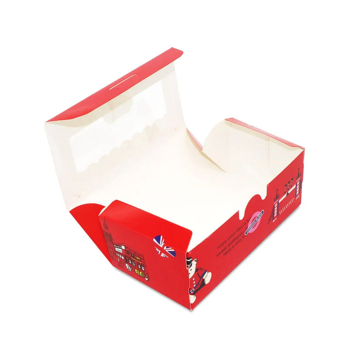 50 Pcs Window Cake Packaging Boxes Food-Grade Cardboard in 6 Styles