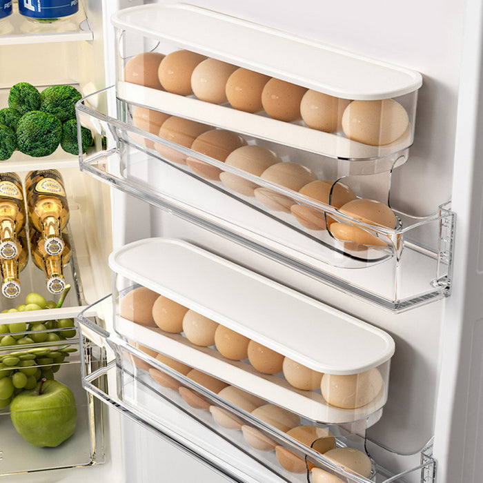 Sliding Egg Storage Box Automatic Rolling 14 Egg Holder