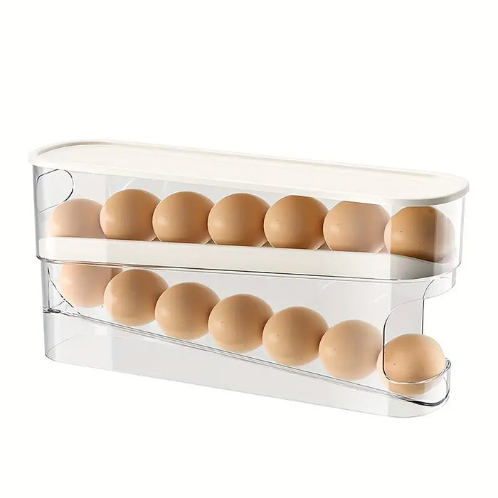 Sliding Egg Storage Box Automatic Rolling 14 Egg Holder
