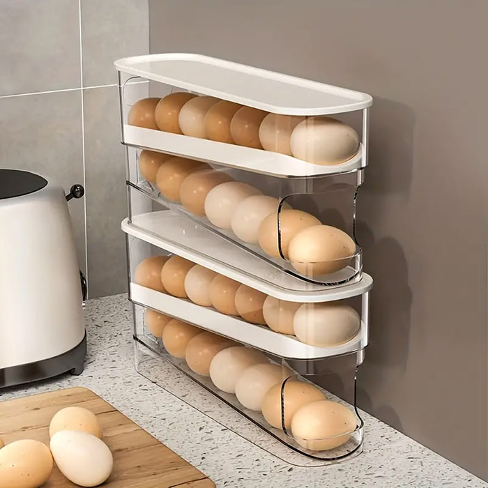 Sliding Egg Storage Box Automatic Rolling 14 Egg Holder