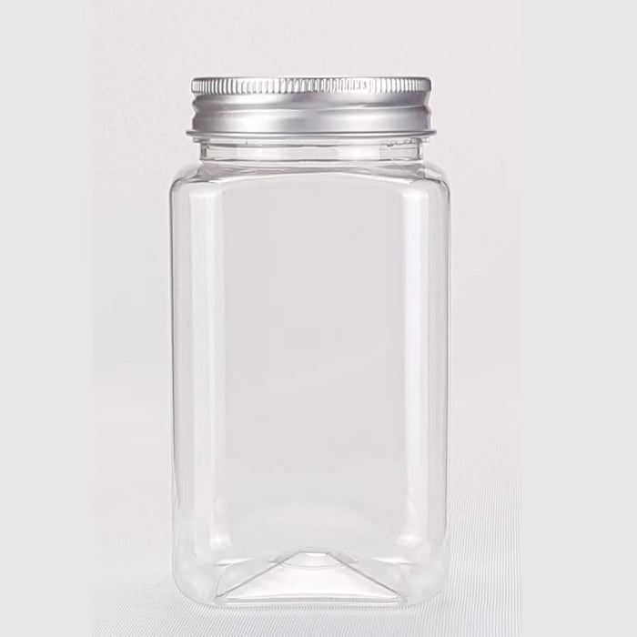 20 Pcs Square PET Storage Bottles with Aluminium Lids