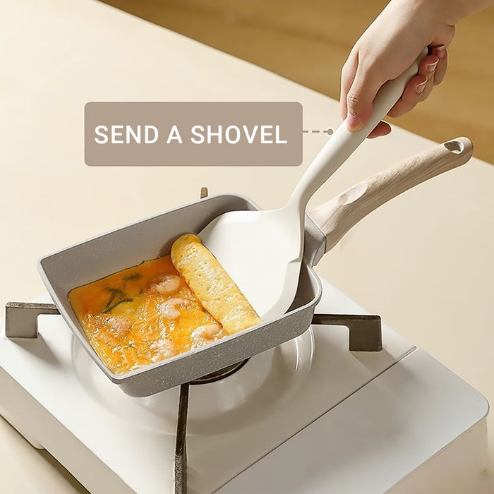 Japanese Tamagoyaki Pan Square Maifan Stone Non-Stick Breakfast Egg Pan 18x15cm