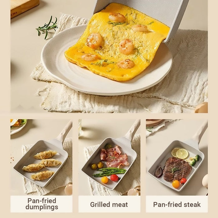 Japanese Tamagoyaki Pan Square Maifan Stone Non-Stick Breakfast Egg Pan 18x15cm