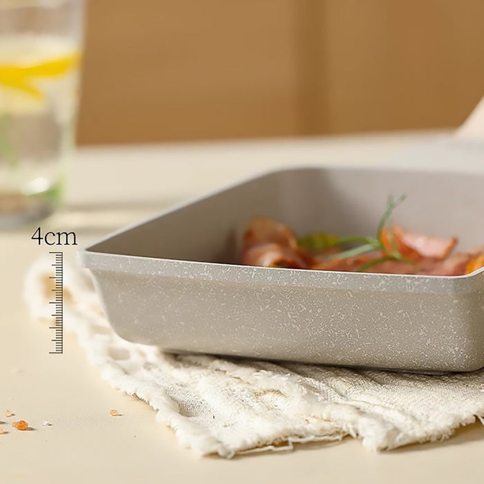 Japanese Tamagoyaki Pan Square Maifan Stone Non-Stick Breakfast Egg Pan 18x15cm