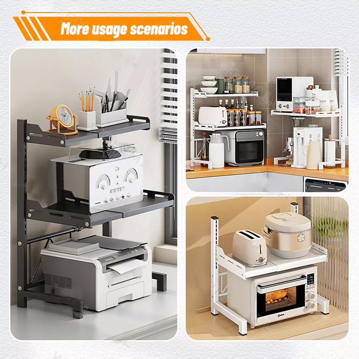 2 or 3 Tier Adjustable Carbon Steel Storage Rack Expandable