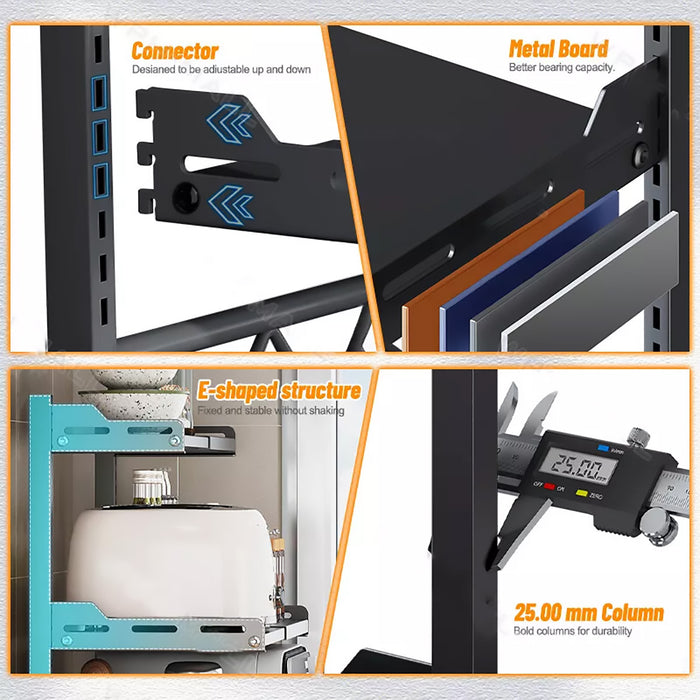 2 or 3 Tier Adjustable Carbon Steel Storage Rack Expandable