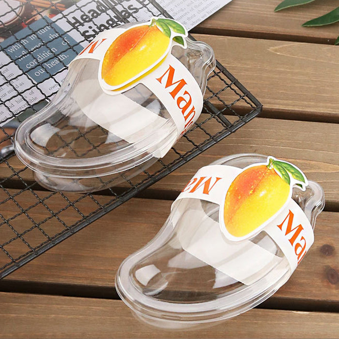 100 Pcs Clear Mango-Shaped Cake Boxes for Mousse Fruit Layered Desserts