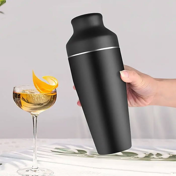 8 Piece Cocktail Shaker Set 700ML Stainless Steel Black