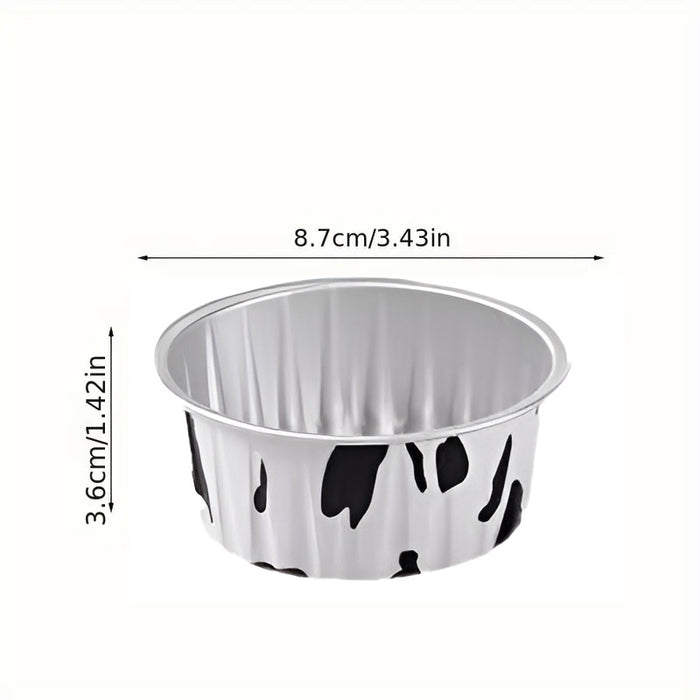 100 Pcs Aluminium Foil Pudding Cups with Lids 125 ml 8.7 cm Oven Safe