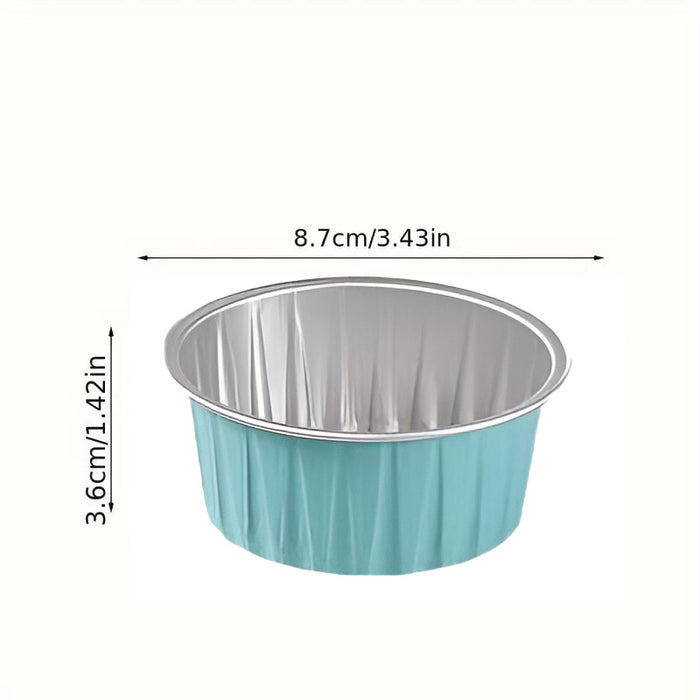 100 Pcs Aluminium Foil Pudding Cups with Lids 125 ml 8.7 cm Oven Safe