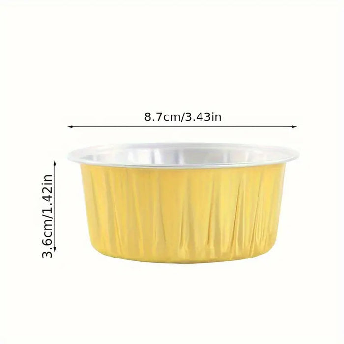 100 Pcs Aluminium Foil Pudding Cups with Lids 125 ml 8.7 cm Oven Safe