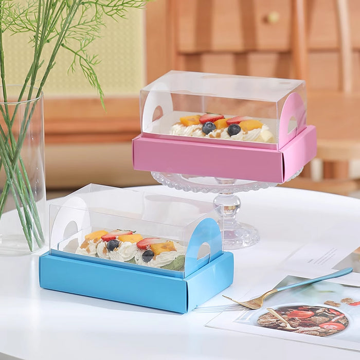 20PCS Transparent Long Cake Roll Boxes – Elegant Bakery Packaging