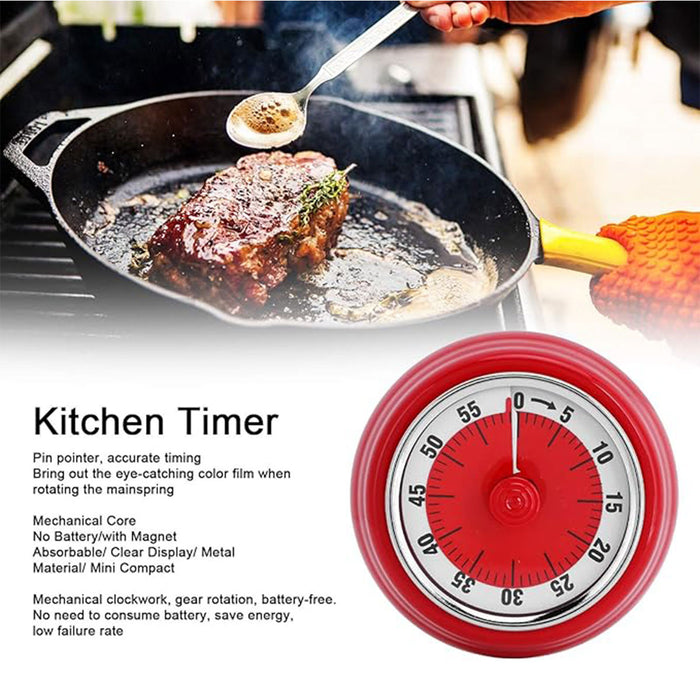 Stainless Steel Magnetic Mechanical Kitchen Countdown Timer