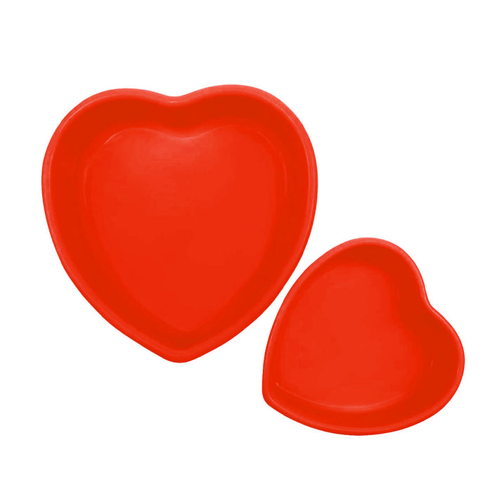 4PCS Heart Silicone Cake Moulds Non Stick Dessert Trays