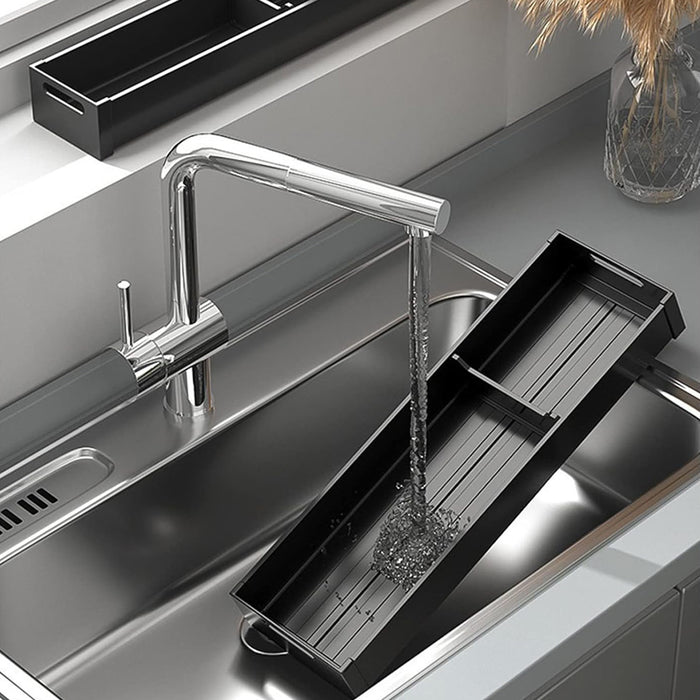 Aluminium Cutlery Tray Black with Adjustable Divider for Drawer