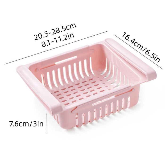 4PCS Fridge Storage Basket Organiser Adjustable Plastic Bins