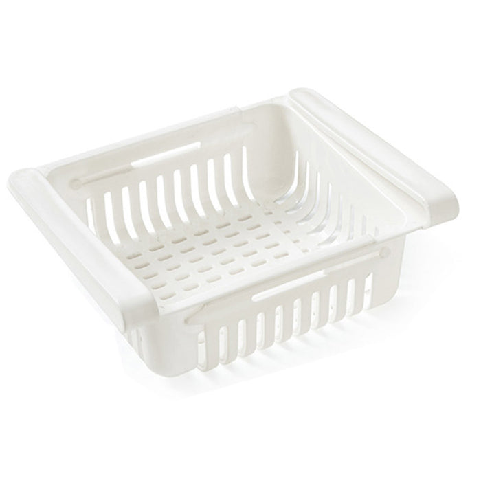 4PCS Fridge Storage Basket Organiser Adjustable Plastic Bins