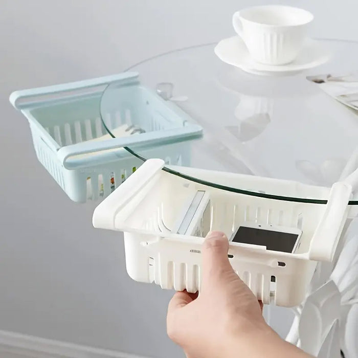 4PCS Fridge Storage Basket Organiser Adjustable Plastic Bins