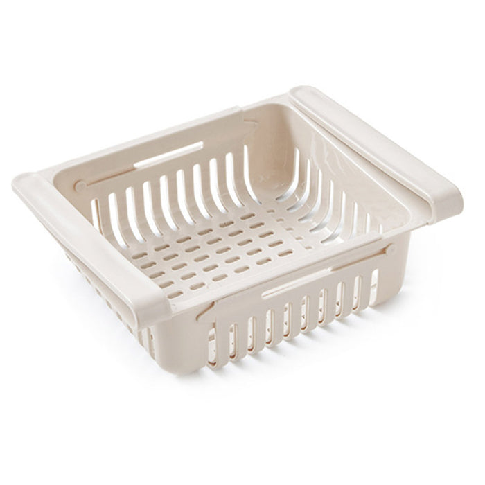 4PCS Fridge Storage Basket Organiser Adjustable Plastic Bins