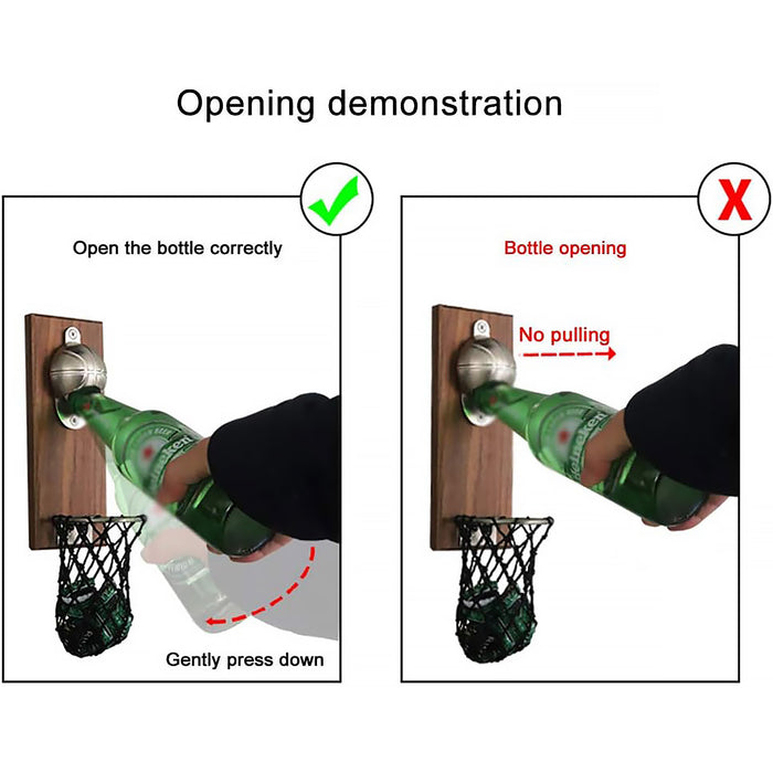 Magnetic Wooden Bottle Opener with Net Sports Design