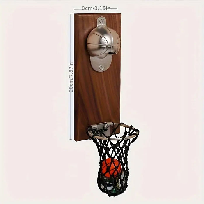 Magnetic Wooden Bottle Opener with Net Sports Design