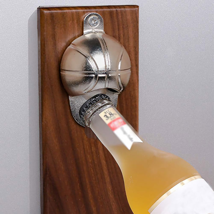 Magnetic Wooden Bottle Opener with Net Sports Design