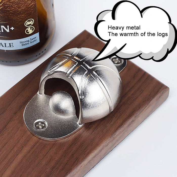 Magnetic Wooden Bottle Opener with Net Sports Design